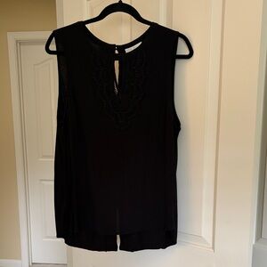 Elegant Black Sleeveless Top XL